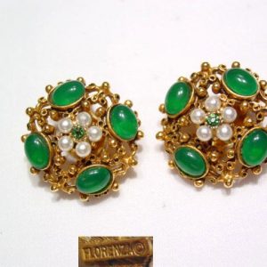 Florenza Green Filigree Earrings