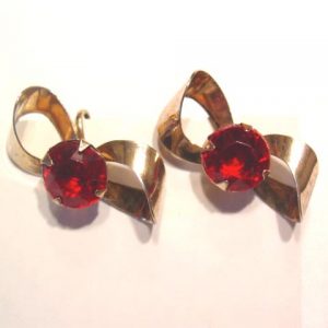 Gold Washed Sterling Bow Earrings