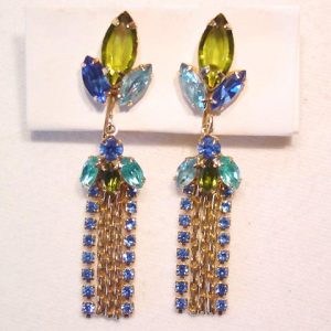 Blue and Olive Juliana Earrings