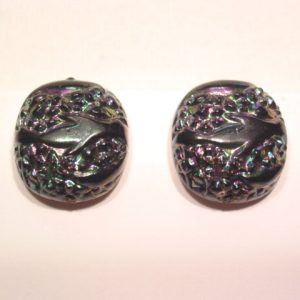 Dark Purple Iridescent Plastic Earrings