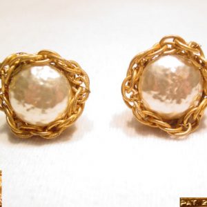 Miriam Haskell Baroque Pearl and Link Earrings
