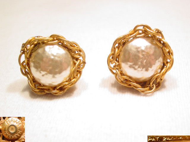Miriam Haskell Baroque Pearl and Link Earrings