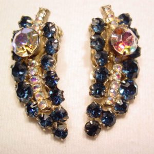 Beautiful Navy Blue Leaf Earrings