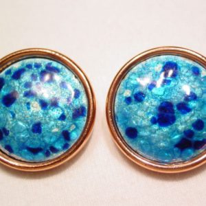 Matisse Renoir Blue Speckled Enamel Disc Earrings