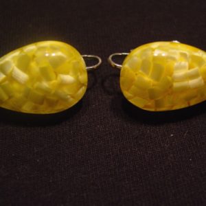 Pear Shaped Yellow Plastic Earrings