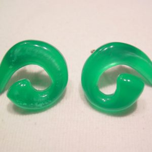 Green Moonglow Twist Earrings
