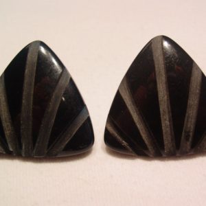 Black Plastic Triangle Earrings