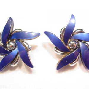 Blue Pinwheel Claudette Earrings
