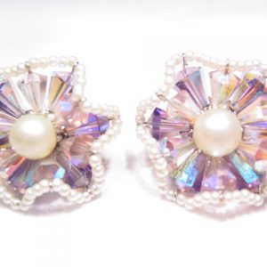 Vendome Lavender and Pearl Earrings