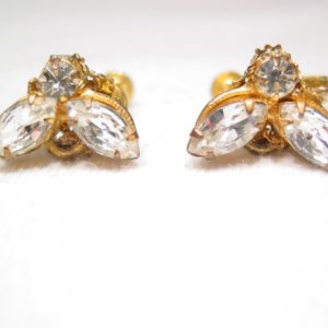 Clear Rhinestone Miriam Haskell Earrings