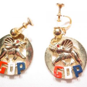 Round Elephant GOP Earrings