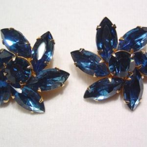 Dark Blue Swirl Weiss Earrings