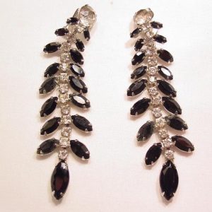 Wiesner Black and Clear Rhinestone Earrings