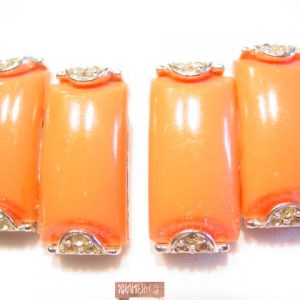 Coral-Colored Plastic Kramer Earrings