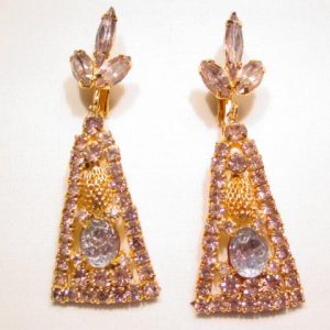 Fantastic Lavender Rhinestone Earrings