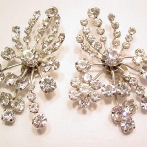 Large Austria Rhinestone Spray Earrings