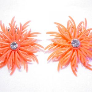 Orange Spiral Earrings