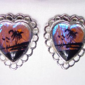 Heart Butterfly Wing Earrings
