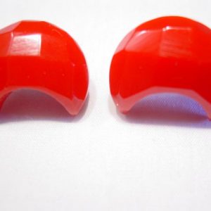 Cherry Bakelite Crescent Earrings
