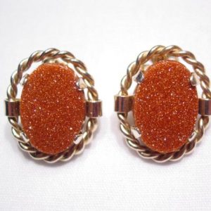 Goldstone Oval Earrings
