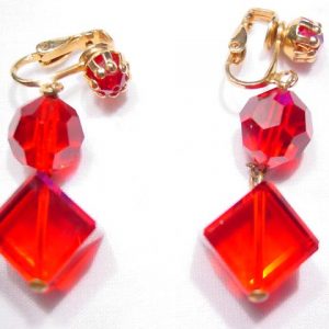 Red Square Aurora Borealis Earrings