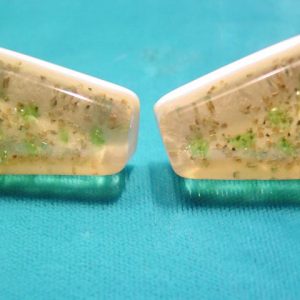Trapezoid Yellow Plastic Glitter Earrings
