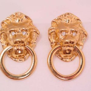 Lion Kenneth J. Lane for Avon Earrings
