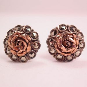 Silvertone and Goldtone Flower Earrings