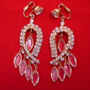 Huge Dangling D & E (Juliana) Clear Rhinestone Earrings