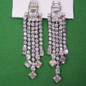 Super-Long Clear Rhinestone Earrings