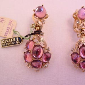 Fabulous Purple Trifari Dangly Earrings