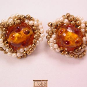 Chunky Topaz and Pearl Hobe Earrings