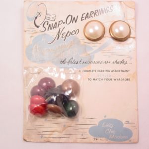 Nepco Interchangeable Snap-On Earrings on Original Card