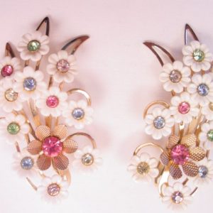 Emmons Large White Flower Earrings