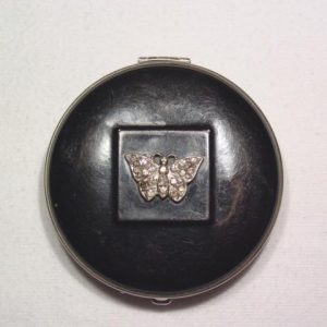 Black Enamel Butterfly Compact