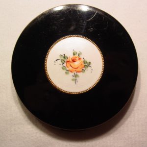 Black, White and Rose Enamel Compact