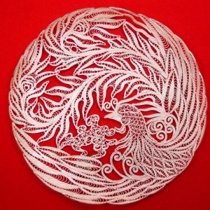 Sterling Filigree Peacock Plate