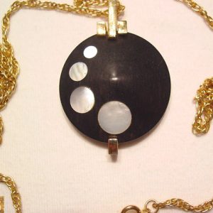 Jomaz Black and Mother of Pearl Round Necklace