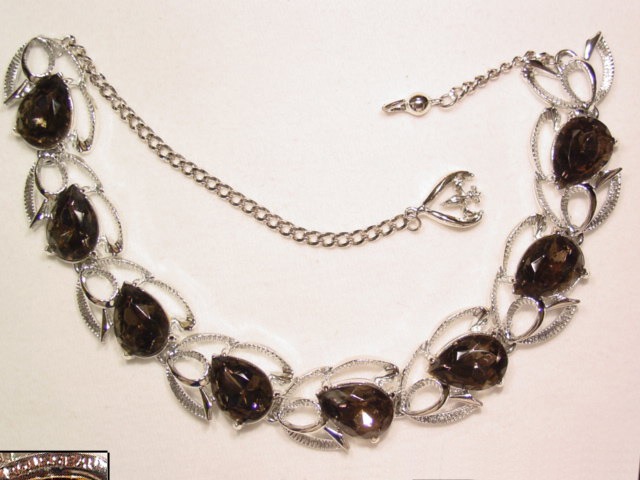 Rousseau Gray Rhinestone Necklace