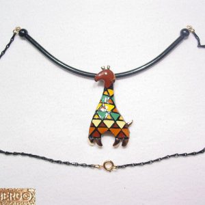 Eisenberg Enameled Giraffe Necklace