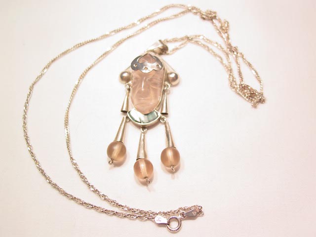 Quartz Face Sterling Necklace