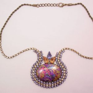 Lavender and Citrine Frangos Necklace