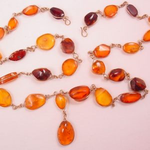 Small Real Amber Necklace and Pendant