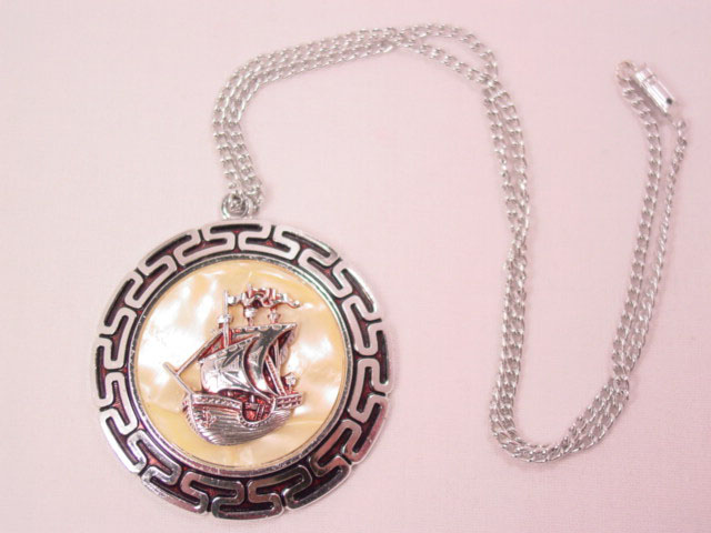 German Aluminum Ship Necklace