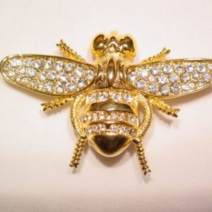 Glittery Rhinestone Bee Pin