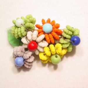 Bright Glass Bead Floral Pin