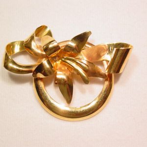 Goldtone Carl Art Orchid Pin/Necklace Enhancer