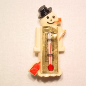 Old Plastic Snowman Thermometer Pin