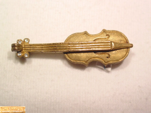 Goldtone DeNicola Violin Pin