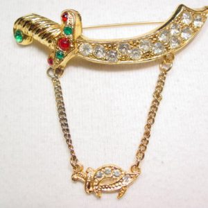 Orak Rhinestone Sword Pin